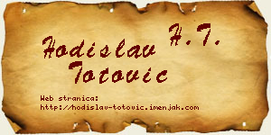 Hodislav Totović vizit kartica